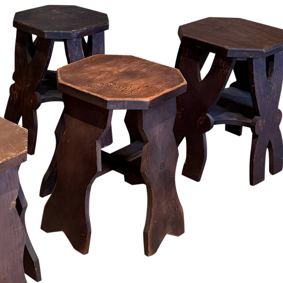 Hand Carved Masonic Stools