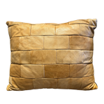 Vintage Butter Leather Patchwork Pillow
