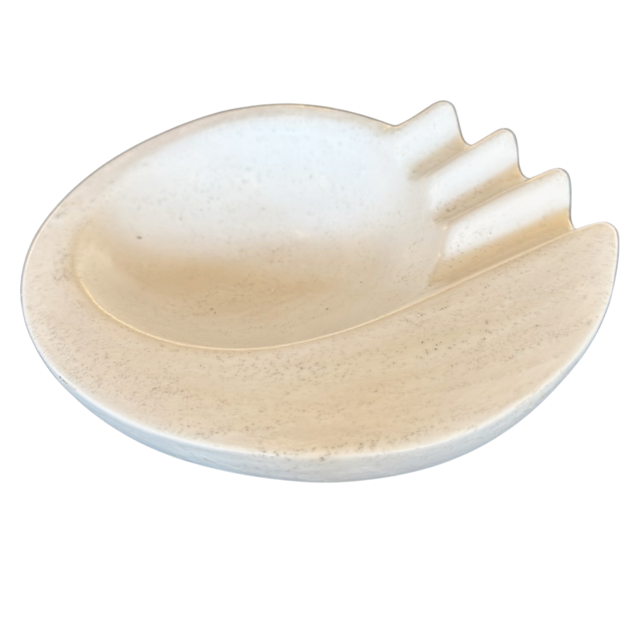 Sculpted Cream Speckle Ceramic Ashtray