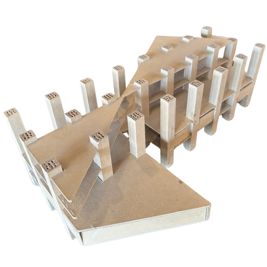 Vintage Architectural Paper Model Sculpture