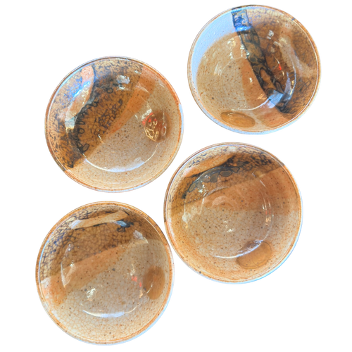 Set of Four Speckled Brown Studio Bowls