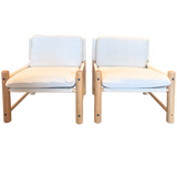 Pair of Canvas Oak Frame Safari Chairs, 1970s