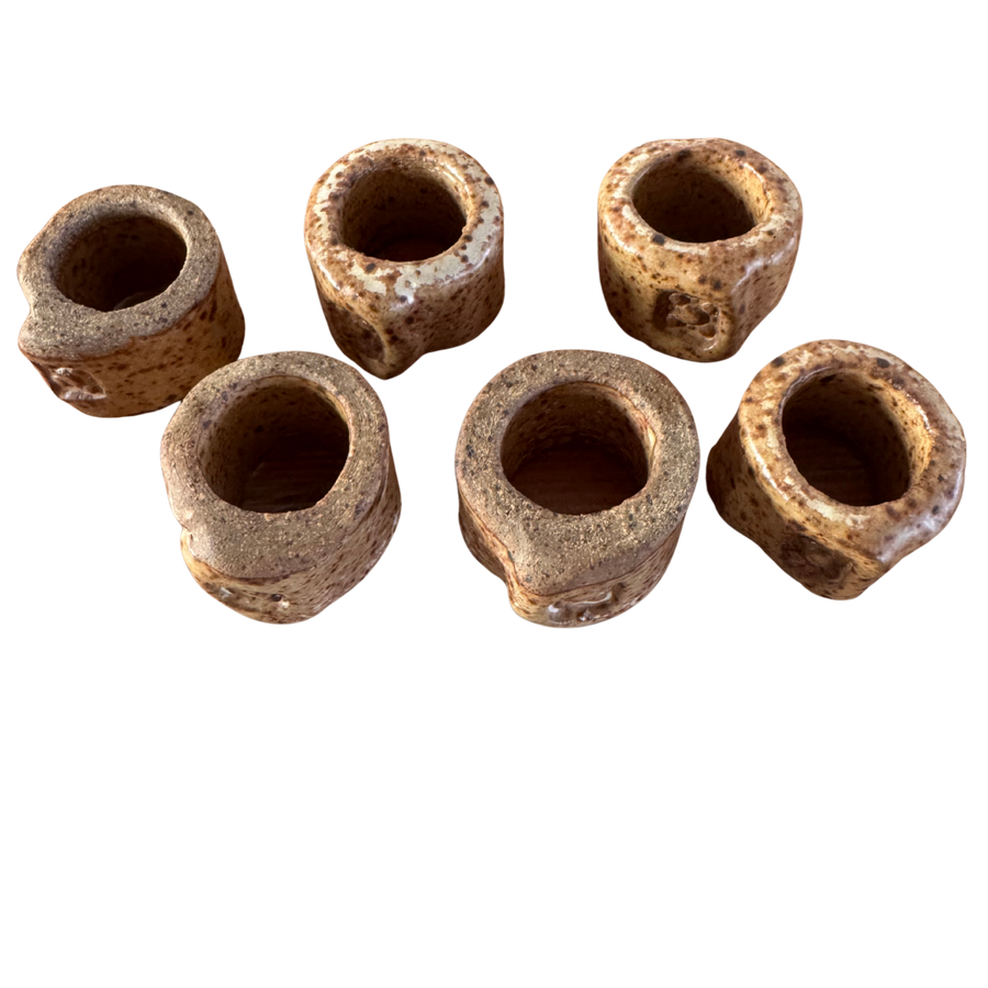 Set of 6 Speckled Ceramic Napkin Holders