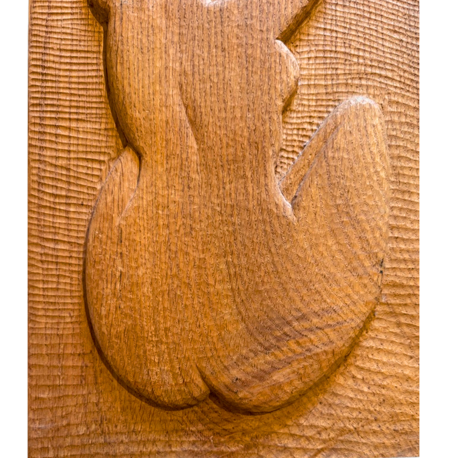 Vintage Carved Wood Woman Wall Art