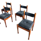 Set of 6 Mid Century Walnut Dining Chairs by Silvio Coppola for Bernini, 1960s