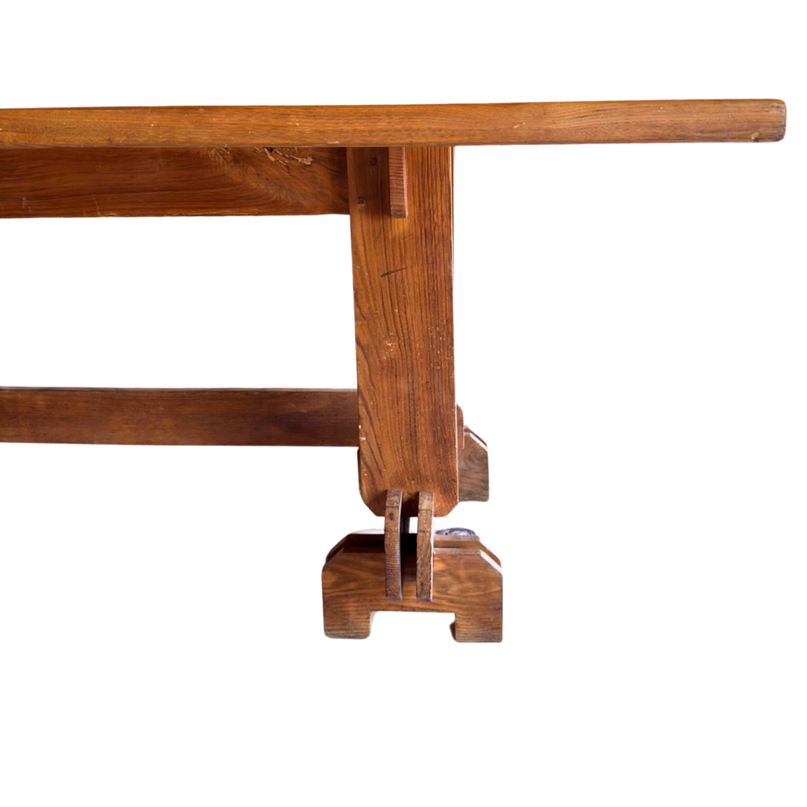 Antique Oak Trestle Dining Table