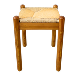 Pine and Woven Rush Seat Stool