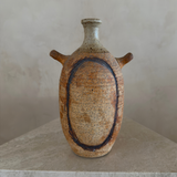 Rust Textured Studio Pottery Amphora Handle Vase