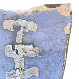 Brutalist Periwinkle and Cream Ceramic Wall Hanging