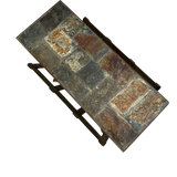 Iron Tile Top Magazine Rack End Table by Jacques Adnet