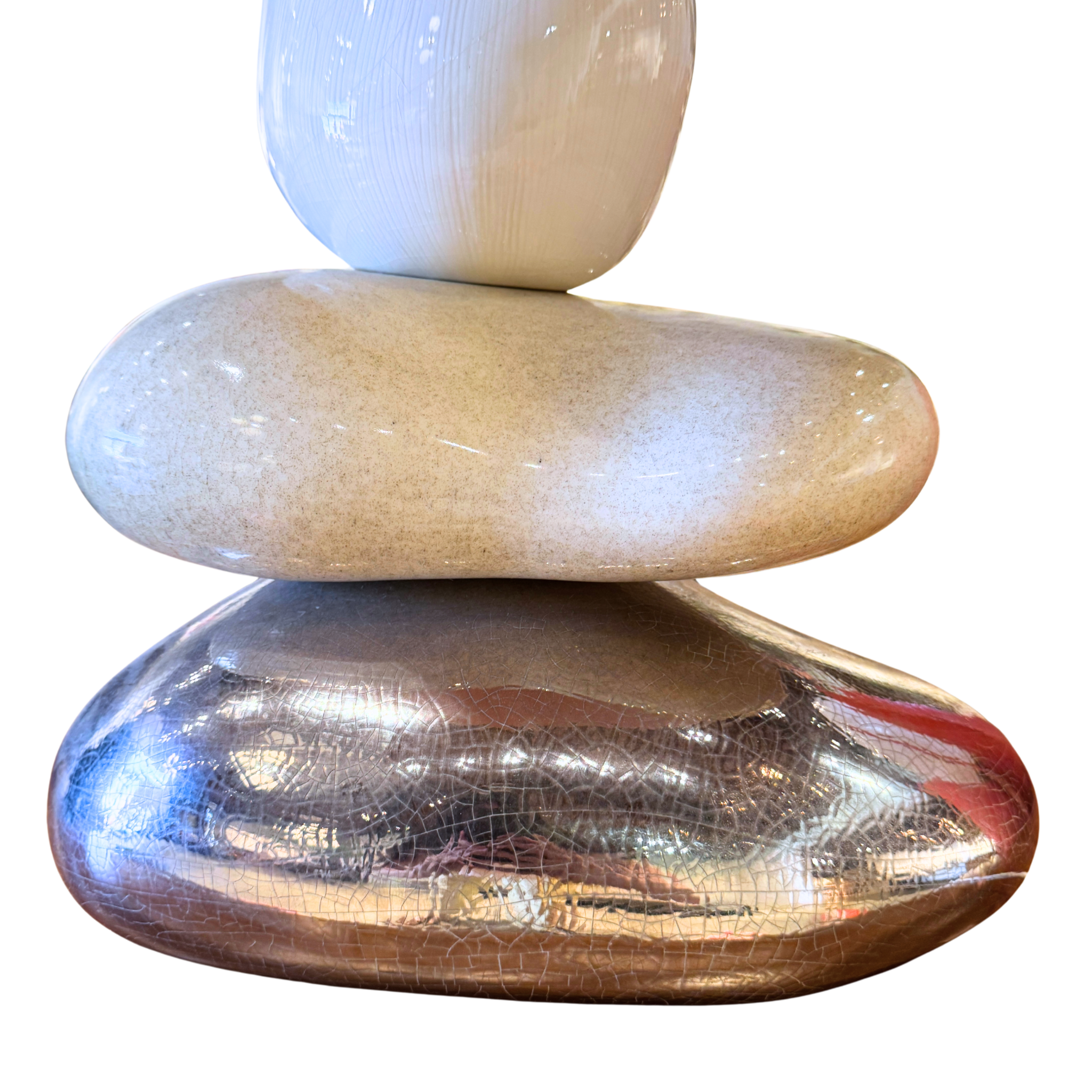 Vintage Multi Texture Pebble Table Lamp by Francois Chatain