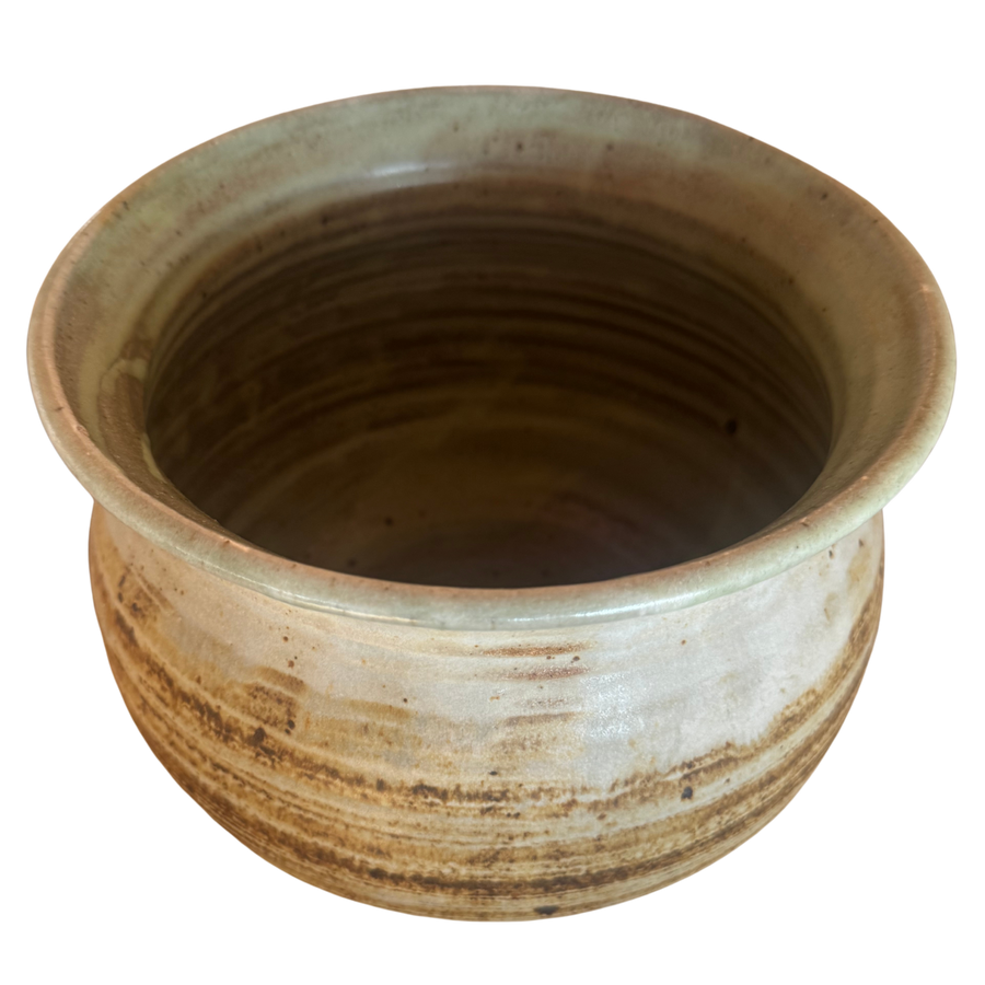 Glazed Oatmeal Stoneware Vessel