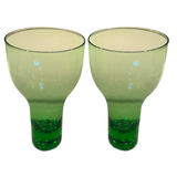 Set of Two Green Cocktail Glasses