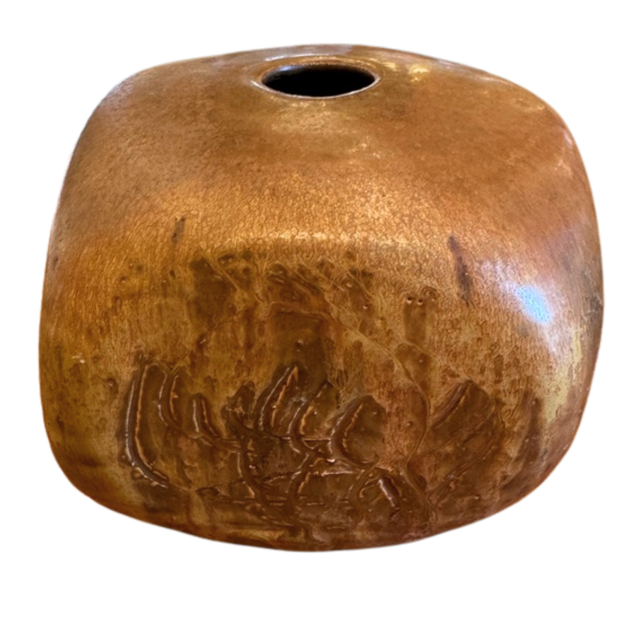 Squared Studio Vessel in Burnt Sienna Glaze