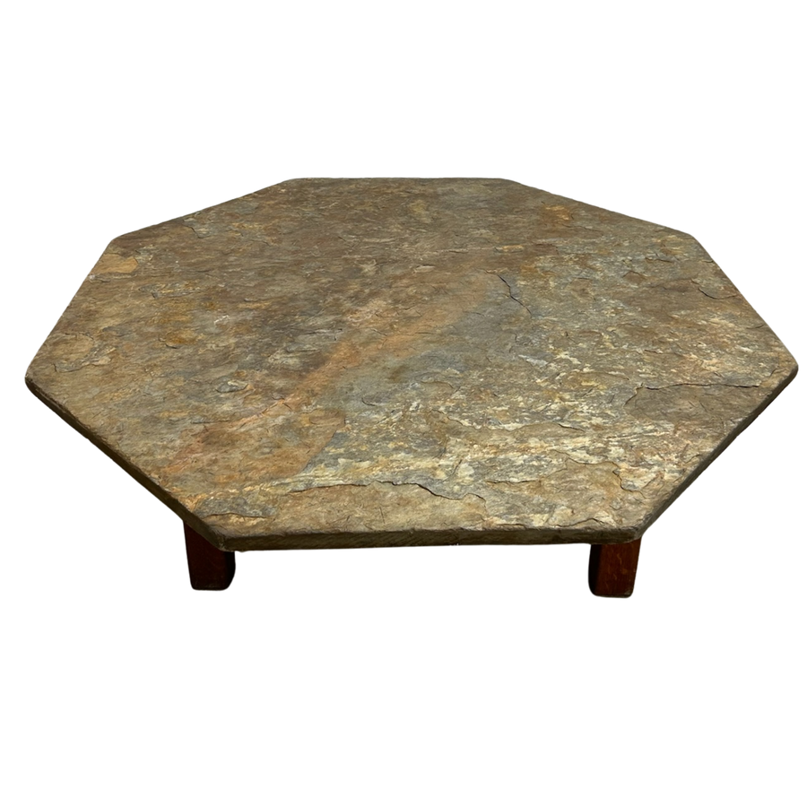 Octagonal Organic Stone Top Coffee Table