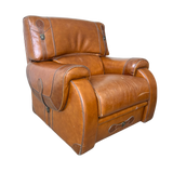 Pair of Saddle Buckle Leather Club Chairs