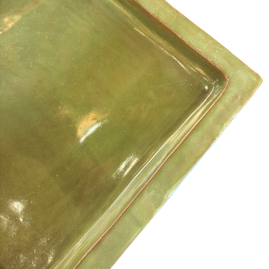 Moss Green Glazed Ceramic Tray