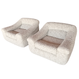 Pair of Postmodern Channeled Lounge Chairs
