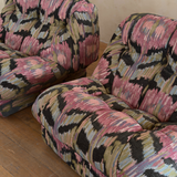 Pair of Floral "Nuvolone" Lounge Chairs by Rino Maturi For Mimo Leone & Co. 1970's
