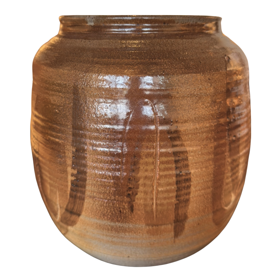 Brown Glazed Stoneware Vessel