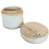 Ceramic Lidded Jar with Speckled Glaze