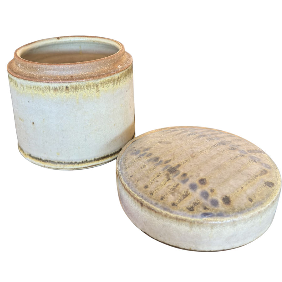 Stoneware Lidded Jar with Speckled Glaze