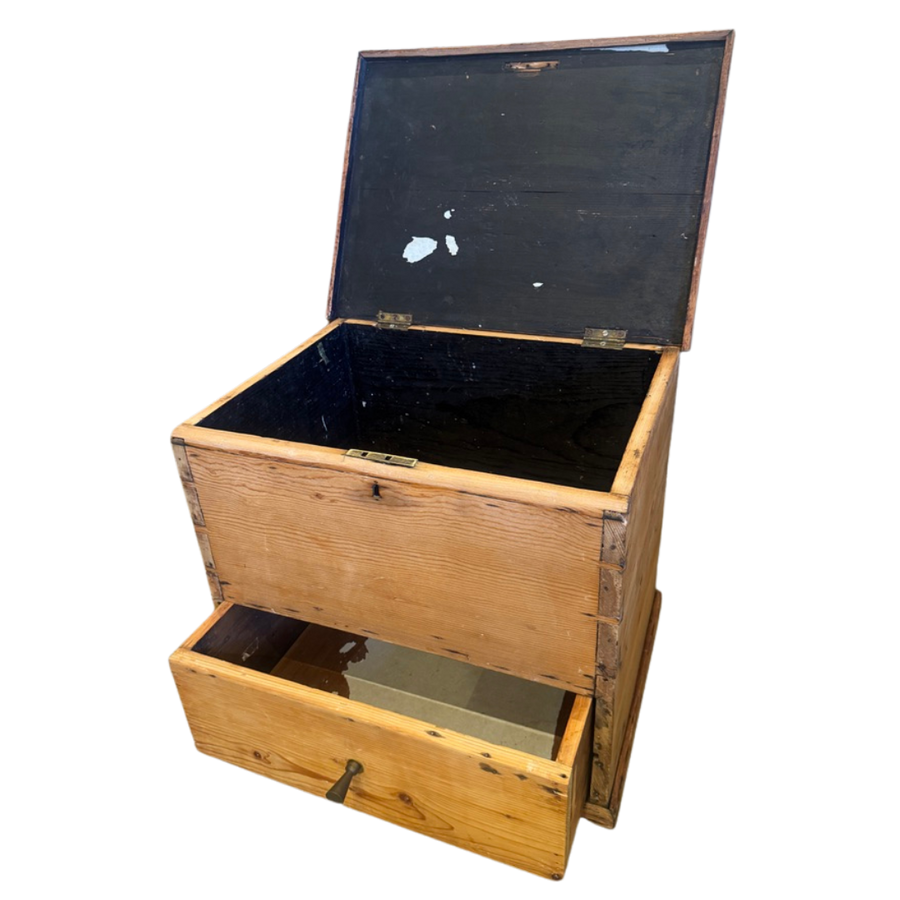 Vintage Handmade Pine Storage Box