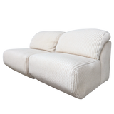 Pair of Postmodern Textured Cream Rope Knit Lounge Chairs
