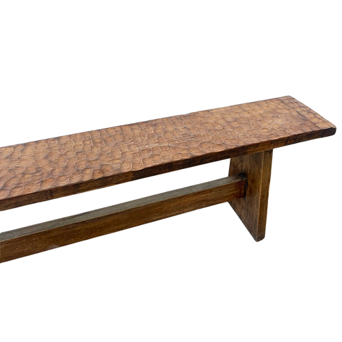 Antique Spanish Hand Hammered Wood Bench