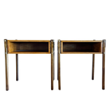 Pair of Walnut and Teak Nightstands, 1960s