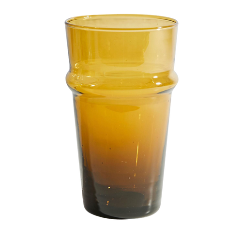 Set of 6 Moroccan Beldi Glasses - Amber