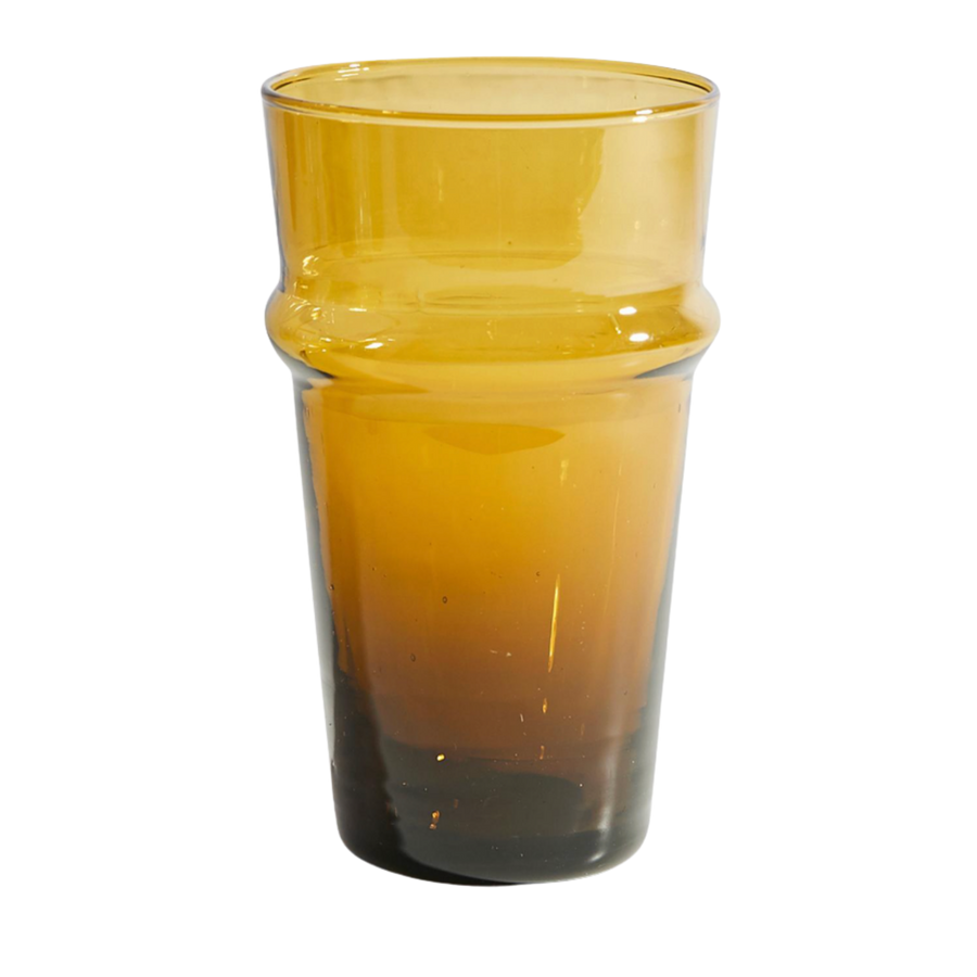 Set of 6 Moroccan Beldi Glasses - Amber