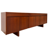 Low Teak Panel Sideboard, 1970s
