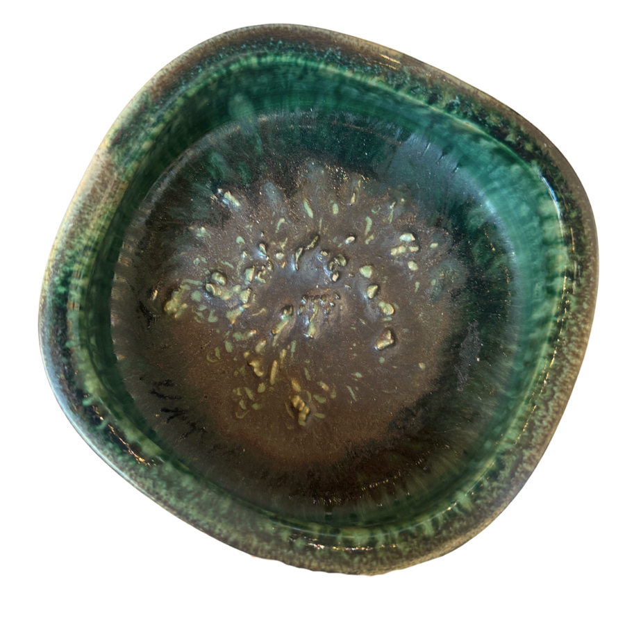 Dark Green Studio Pottery Bowl