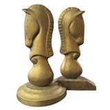 Pair of Brass Stallion Bookends