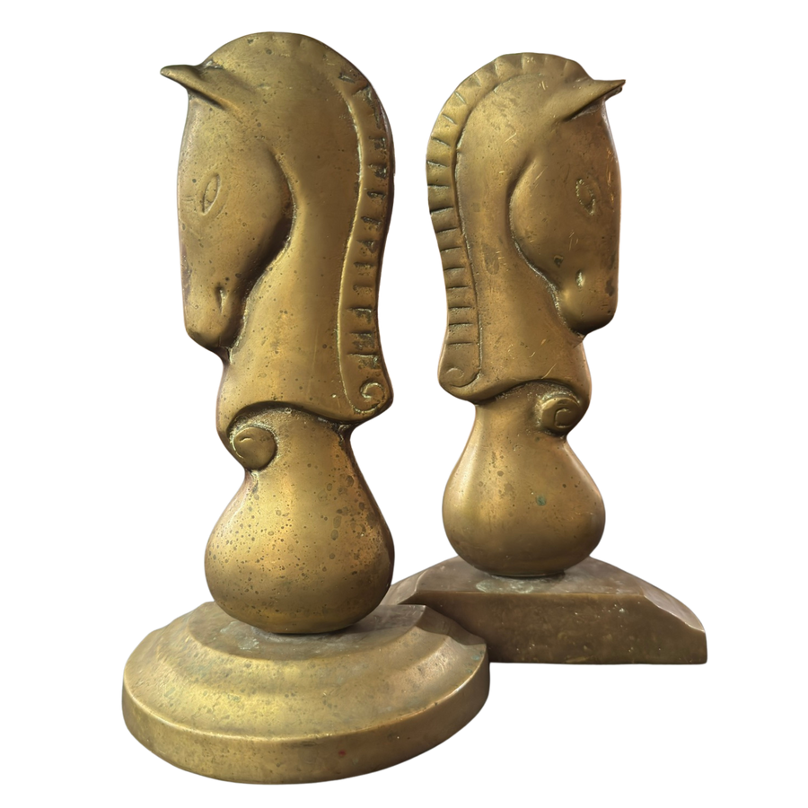 Pair of Brass Stallion Bookends