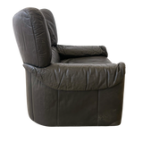High Back Espresso Leather Armchair