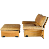 Leather Lounge + Ottoman by Titina Ammannati & Gianpiero Vitelli, 1970s