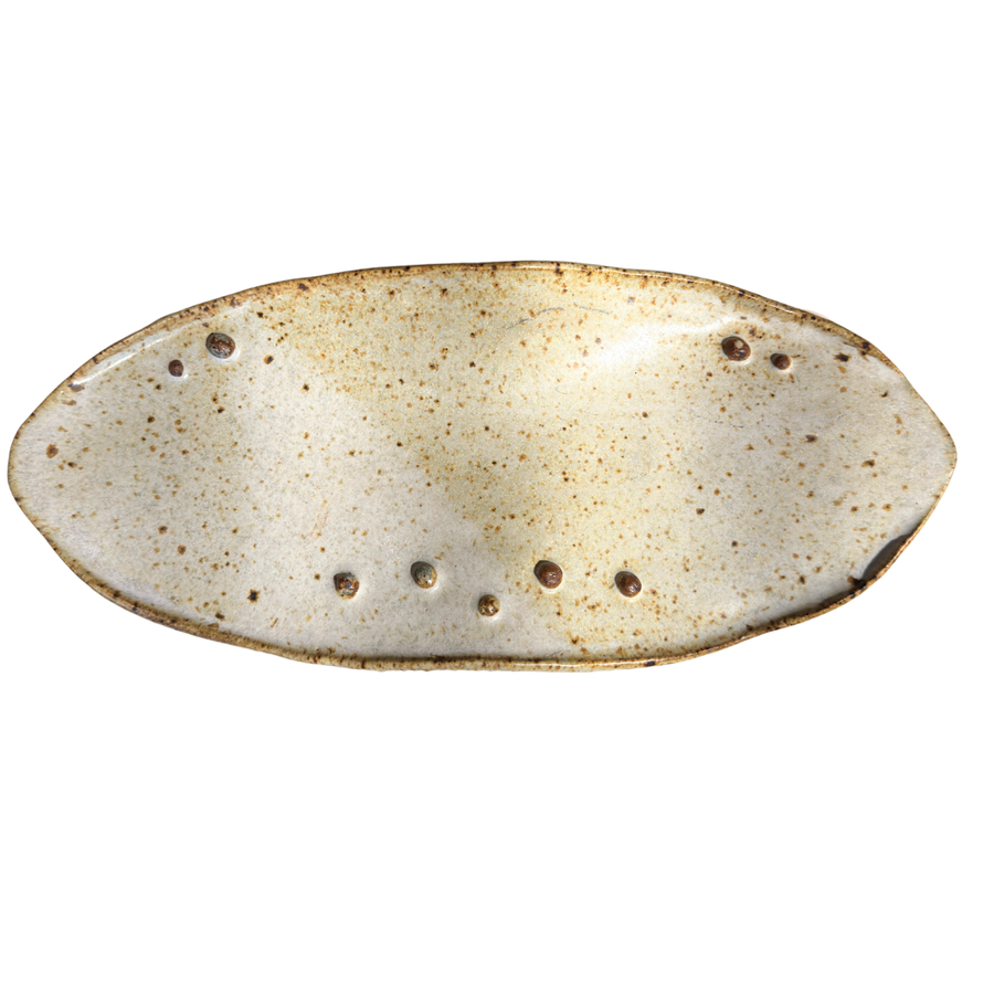 Speckled Stoneware Oval Dish