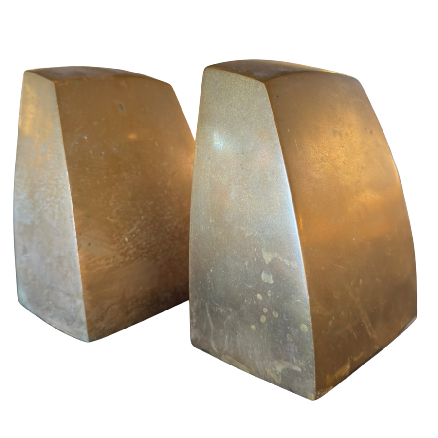 Pair of Curved Brass Bookends
