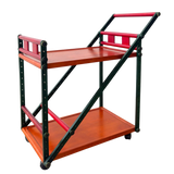 Italian Postmodern Bar Cart in Paprika and Racing Green