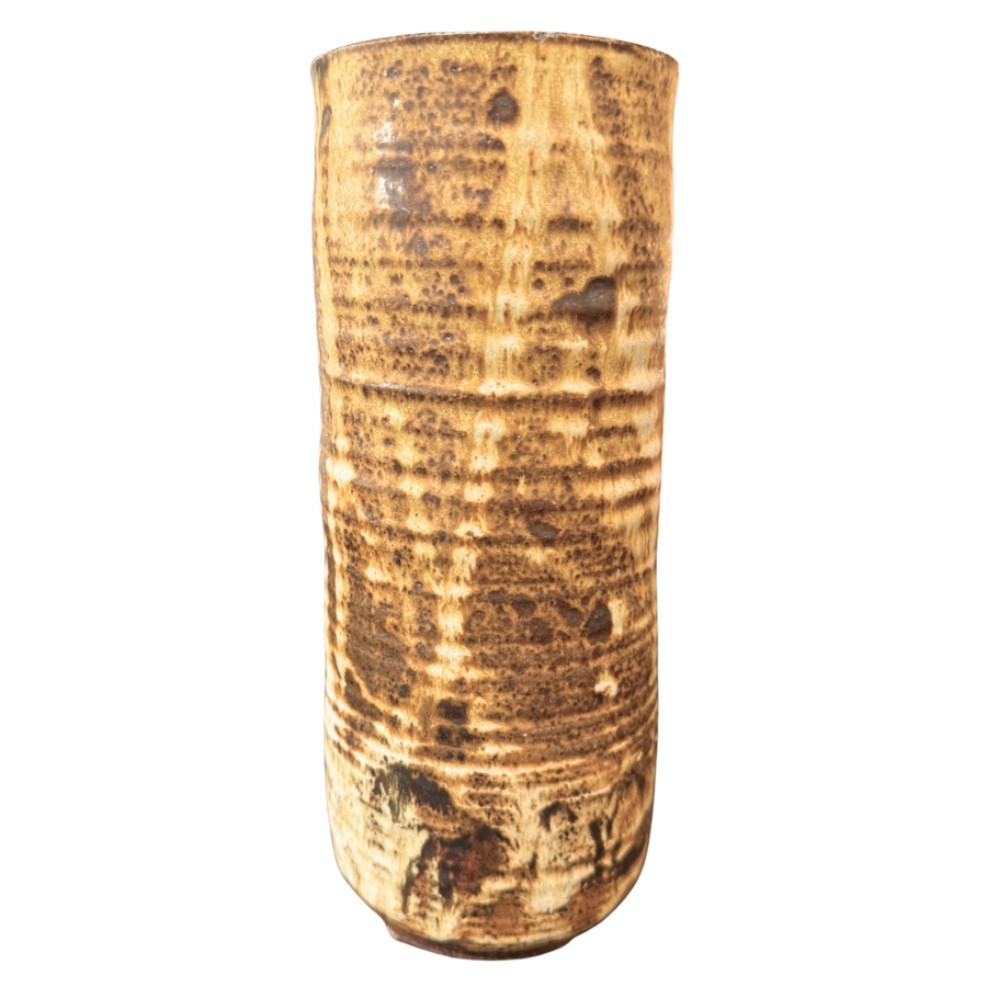 Textured Tan Ceramic Vase