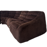 5 Piece Chocolate Corduroy Modular Sectional