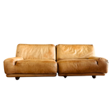 Vintage Italian Leather Two Piece Loveseat