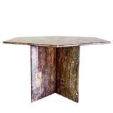 Hexagonal Alicante Red Marble Dining Table