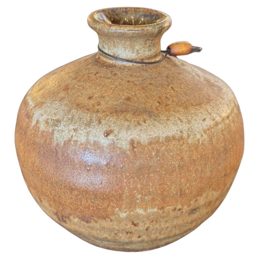 Small Brown Glazed Ceramic Vessel