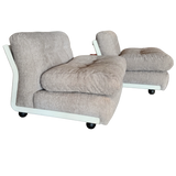 Pair of Cream and Taupe B&B Amanta Lounge Chairs