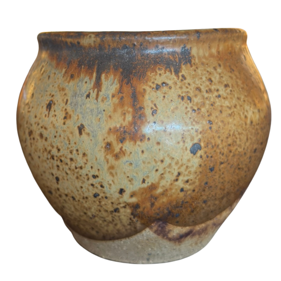 Speckled Ochre Studio Pottery Vase