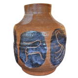 Brown and Indigo Studio Pottery Vase