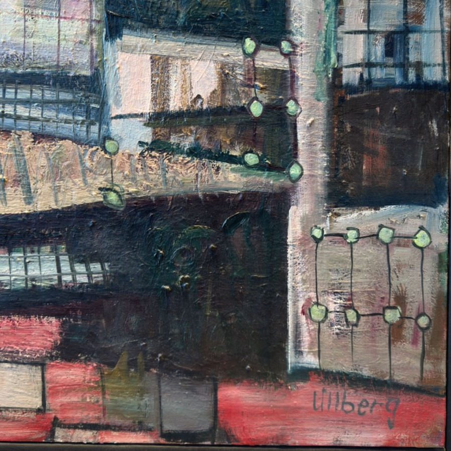 Vintage Abstract Architectural Painting